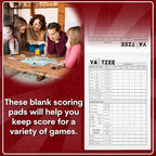 Score Pads for Yahtzee with Tear Off Pages: 6X9, 100 Sturdy Score Sheets, Large Print, Lay-Flat Design, Compatible with Yardzee & Yahtzee Games