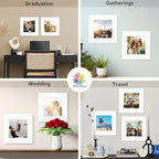 Mat Board Center, 12x12 White Mats for 8x8 Pictures - Acid Free, 4-ply Thickness, White Core, Bevel Cut - for Artworks, Photos, Framing - Pack of 12