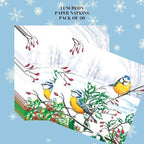 20-ct 13x13 Christmas Paper Decoupage Napkins, 3-Ply Servilletas Tissue Napkin for Dinner and Parties, Disposable Napkins (Winter Tits)