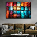 SpiritualHands Magical Light Play and Stunning Colors Tempered Glass Wall Art Painting for Living Room, Tempered Glass Modern Prints Decor, Large Vivid Color Panel for Bedroom, Kitchen, or Office