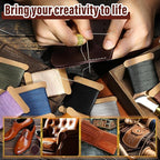 Upholstery Repair Kit, Thread Repair Sewing Kit and Upholstery Needle, 3 Colors 0.55mm Waxed Thread with 8 Pcs Heavy Duty Leather Needles for Hand Stitching, Canvas & Quilting