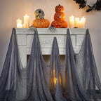 Boao Halloween Cheese cloth 84.65 x 590.55 Inch Gray Cheesecloth Roll for Crafts Large Cotton Muslin Gauze Fabric for Halloween Outdoor & Indoor Spooky Decoration