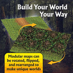 Arcknight The Wild Outdoors Roleplaying Battlemaps; 16 Modular RPG Maps in 8 Double-Sided Pages, 1" Square Grid, Modular & Versatile Design for Tabletop Gaming - for Dungeons & Dragons, Pathfinder