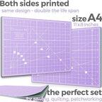 Honey's Heaven Rotary Cutter Set - 45mm Fabric Cutter, 5 Replacement Blades, A4 Cutting Mat, Acrylic Ruler and Craft Clips - Ideal for Crafting, Sewing, Patchworking, Crochet & Knitting