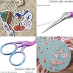 BIHRTC Small Embroidery Detail Shears Crafting Scissor Sharp Tip Stainless Steel Scissors 3.6Inch Needlework Scissors for Cross Stitch Cutting Sewing Handcraft Craft Art Work