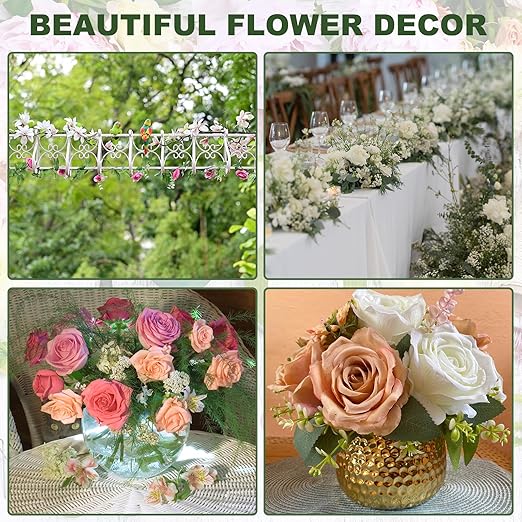 PATIKIL 32 Inch 22 Gauge Floral Stem Wire, 4 Pack/160 Pieces Bouquet Stem Paper Wrapped for DIY Crafts Flower Arrangements, Gold Tone