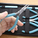The Beadsmith Fashion Color Pliers – Set of 8 Slimline Color-Coordinated Tools – Matching Clutch in Light Blue – Jewelry Making Supply Kit to Create Necklaces, Bracelets, Earrings & More