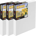 Creative Mark The Edge Deluxe Cotton 1-1/2" Deep Stretched Canvas for Painting, 15x30" Pack of 3, 14oz. Primed Weight, Universal Archival Priming, Medium Tooth, Frameless Artwork Canvas for Painters