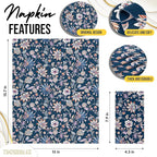 Trendables Floral Napkins for decoupage 200 Pcs 3 Ply floral paper napkins decorative Guest Towels Disposable Bathroom, Flower Design For Tea Party Decorations, Dinners & Weddings