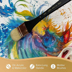 Silver Brush Limited 5403-60 Silver Atelier Oval Hog Bristle Mottler Brush, Size 60, Extra Long Handle