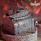 Forged Dice Co. Wyvern Dice Box with Lock and Key - Dragon Storage Chest Compatible with Dungeons and Dragons, D&D Miniatures, Dnd Accessories - Fits up to 4 Standard Polyhedral Sets - Black