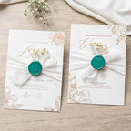 PONATIA Teal Green Wax Seal Stickers - 50 Pcs Self- Adhesive Wedding Envelopes Wax Seals Perfect for Invitation Cards, Envelopes, Christmas Cards, Gift Wrapping, Party Menu Decor