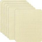 Azobur Coarse Linen Repair Patches, 6 Piece Self-Adhesive Linen Fabric Patches, Multi Color, Can be Used for Linen Sofa Repair and Linen Clothes Repair, Quick Fix Sofa.(Cream-Yellow)