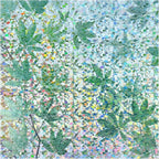 rabbitgoo Rainbow Window Privacy Film Decorative Stained Glass Diamond Pattern Window Sticker with Iridescent Tint Non-Adhesive Static Cling for Home Office Bathroom, Green Leaf 17.5 x78.7 inch