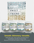 The Crafter's Workshop Stencil Butter - Coastal Acrylic Paint Set - Boutique Metallic Texture Paste for Art, Canvas, Journals, & Cards - 4 x 2oz Jars
