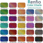 Renfio 28 Colors Holographic Glitter Set, 14.81oz 420g Ultra Fine Glitter Powder PET 1/128" 0.008" 0.2mm Resin Suppies Assorted Craft Glitter for Fake Nails, Resin Art, Tumblers, Slime, Hair, Bomb