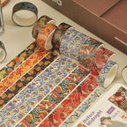 12 Rolls Kyoto Charm Washi Tape Set Japanese Arts Adhesive Tapes Geometric Garden Decorative Masking Tape Sets for Craft, Kids, Scrapbook, DIY, Gift Wrapping (Floral Bird)