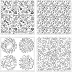 CHGCRAFT 4 Sheets 4 Styles Vintage Lemons Polymer Clay Texture Sheets Lemon Slices Silicone Texture Stamp Flowers Modeling Pattern Pad Texture Sheets for Making Earrings Jewerly, 5.5x5.5 inch