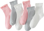 Hstyle 6 Pairs of Ruffle Socks Women, Cute Ruffle Ankle Socks
