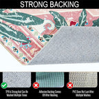 Washable Pink Rugs Thin Oriental Boho Vintage Cute Tropical Leopard 4ft Round Area Rugs for Bedroom Kitchen Dining Living Room Office Indoor Entryway Distressed Nursery Circle Carpet