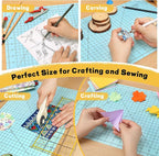Premium Idemeet Self Healing Cutting Mat 18'' x 12'', A3 Non-slip Sewing Mat for Quilting, 5-Ply Rotary Cutting Board Double-Sided for Crafts Cutting Fabric Scrapbooking Modeling Projects, Aqua Blue