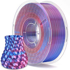 ELEGOO Silk PLA Filament 1.75mm Magenta Blue 1KG, Shiny Multi Color 3D Printer Filament Dimensional Accuracy +/- 0.05mm, 1kg Spool(2.2lbs) Fits for Most FDM 3D Printers