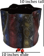 Forged Dice Co. Pouch of The Endless Hoard Dice Bag - Holds Over 1,000 Polyhedral Dice - Dice Storage Bag with 7 Pockets - Perfect for Bulk Dice - Rainbow Dragon Skin