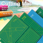 Worklion Self Healing Craft Mat: 18"x12" Rotary Cutting Mat for Sewing,Quilting,Leather,Craft,Fabric,Model,Art,Clay,5-layer 2-sided Cutting Mat, green and black
