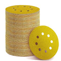 150PCS 150 Grit Gold Sanding Discs, 5-Inch 8-Hole Sandpaper for Random Orbital Sander, for Automotive or Woodworking