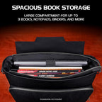 ENHANCE Collector's Edition RPG Player's Essentials DnD Bag - Dragon Hide Exterior Messenger Bag Fits 2-4 Books, Binders, Dice & Accessories, with 17 inch Laptop Slot, Battlemap Straps (Dragon Black)