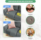 Azobur Coarse Linen Repair Patches, 6 Piece Self-Adhesive Linen Fabric Patches, Multi Color, Can be Used for Linen Sofa Repair and Linen Clothes Repair, Quick Fix Sofa.(Light Gray)