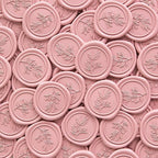PONATIA 50 Pcs Dusty Rose Wax Seal Stickers - Eucalyptus Leaf, Perfect for Wedding Invitations, Gift Wrapping & More