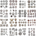 Wooden Printing Stamps Assorted Design - Handcarved Indian Textile Printing Blocks [ Pack of 37 Assorted Pc from 200 Design ] Wood Stamps for Tattoo Clay Pottery Cards Henna HASHCART®