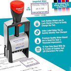 MaxMark Heavy Duty Self Inking Date Stamp with Phrase Paid - 2 Color Blue/Red Ink