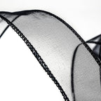 CT CRAFT LLC Sheer Organza Wired Ribbon 1.5" x 50Yards Black for Wedding Chair Bow Flora Bouquet Gift Wrapping Christmas Tree Home Decor Wreath
