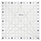 The Quilted Bear Quilting Rulers - Transparent Acrylic Non Slip Quilting, Patchwork & Sewing Ruler with Clear Black Lines & 30, 45 & 60 Degree Angles for Perfect Accuracy & Precision (12.5" x 12.5")