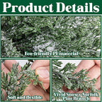 10 Packs 16.5" Artificial Christmas Snow Pine Branches, Snow Flocked Faux Greenery Norfolk Pine Sprigs Cypress Stems, White Frosted Fake Foliage Pine Needle Picks for DIY Craft Garland Home Decor