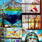 24 Sheets Iridescent Stained Glass Sheets Variety Pack, 6 x 4 inch Iridized Art Glass Mosaic Tiles for Crafts, Stained Glass Supplies for Stained Glass or Mosaic Projects