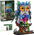 Sillbird Flower Owl Building Sets for Adults Halloween Creative Gift Ideas for Women Men Mom Her, Home Decor Display or Table Centerpieces - Buildable Floral Animals Botanical Model Collection