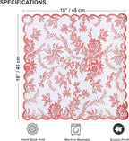 Ridhi Peach Coral Hand Block Print Napkins 18" x 18" Set of 4 Reusable Cotton Dinner Napkins for Weddings, Parties & Everyday Dining, Thanksgiving, Christmas, Fall