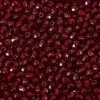 100 pcs Faceted Fire Polished Pressed Czech Glass Beads 3mm (0.12in), Bohemian Dark Ruby Red - 90100