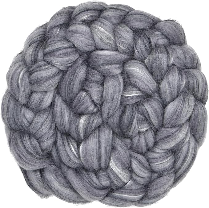 Merino Silk Luxe Tonal Designer Blend. Superfine Merino, Mulberry Silk, Tussah Silk. Top Roving for Spinning or Felting. Stardust 1oz
