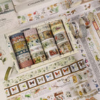Vintage Washi Tape Set - 24 Rolls Arts Adhesive Tapes Assorted Retro Decorative Masking Tape Sets for Craft, Kids, Scrapbook, DIY, Gift Wrapping (5-Botanical Garden)
