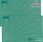2 PCS Self Healing Cutting Mat 12" x 18": Sewing Rotary Cutting Mat for Crafts and Fabric Sewing Scrapbooking Quilting and Precision Cutting (2, Green)