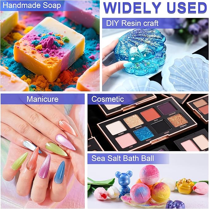 MTBJZJ Mica Powder for Resin, 15 Colors - 20g/Bottle of Epoxy Resin Color Pigment,for Candle Dye, Lip Gloss Pigment, Soap Making, Slime Colorant, Paint, Bath Bombs,Nail Polish and Eye Shadow
