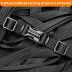 5/8" Buckle and Strap Set: 6 Yards of Thick Nylon Webbing, 6 Pack Quick Side Release Adjustable Plastic Buckles, 12 Tri-Glide Slide Clips, Black (5/8" Combo Set)