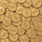 PONATIA Gold Wax Seal Stickers - Eucalyptus Wedding Invitation Envelope Seal, 50 Pcs Self-Adhesive, Perfect for Invitations, Christmas, Gift Wrapping, Party Menu Decor