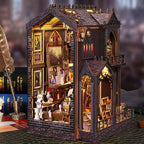 ISSEVE Book Nook Kit - DIY Miniature Dollhouse Booknook for Adults Teen, 3D Wooden Puzzle Tiny House Kit Bookshelf Decor, Gifts for Men Women Halloween Christmas Birthday (Art Studio)