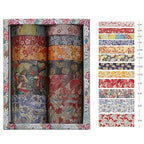 12 Rolls Kyoto Charm Washi Tape Set Japanese Arts Adhesive Tapes Geometric Garden Decorative Masking Tape Sets for Craft, Kids, Scrapbook, DIY, Gift Wrapping (Floral Bird)