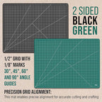 U.S. Art Supply 36" x 48" Self-Healing Cutting Mat 5-Ply - Double-Sided Green/Black Craft Mat, Non-Slip Cutting Mats for Crafts, Sewing, Quilting, Scrapbooking